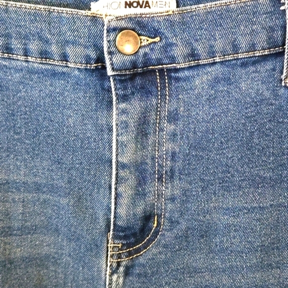 Fashion Nova Men Straight Leg Dark Wash Jeans Size 42 (30L) 5 Pocket - Picture 4 of 16